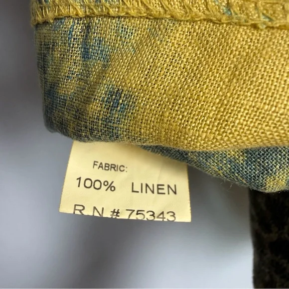 Bellambia Italy 100% Linen Lagenlook Shirt Sz L Star Tie Dye Abstract Artsy NWT - Picture 6 of 14